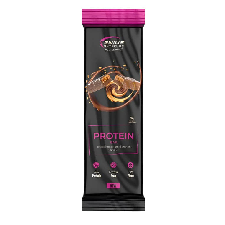 MULTILAYER PROTEIN BAR 50g, Genius Nutrition CHOCOLATE CARAMEL CRUNCH