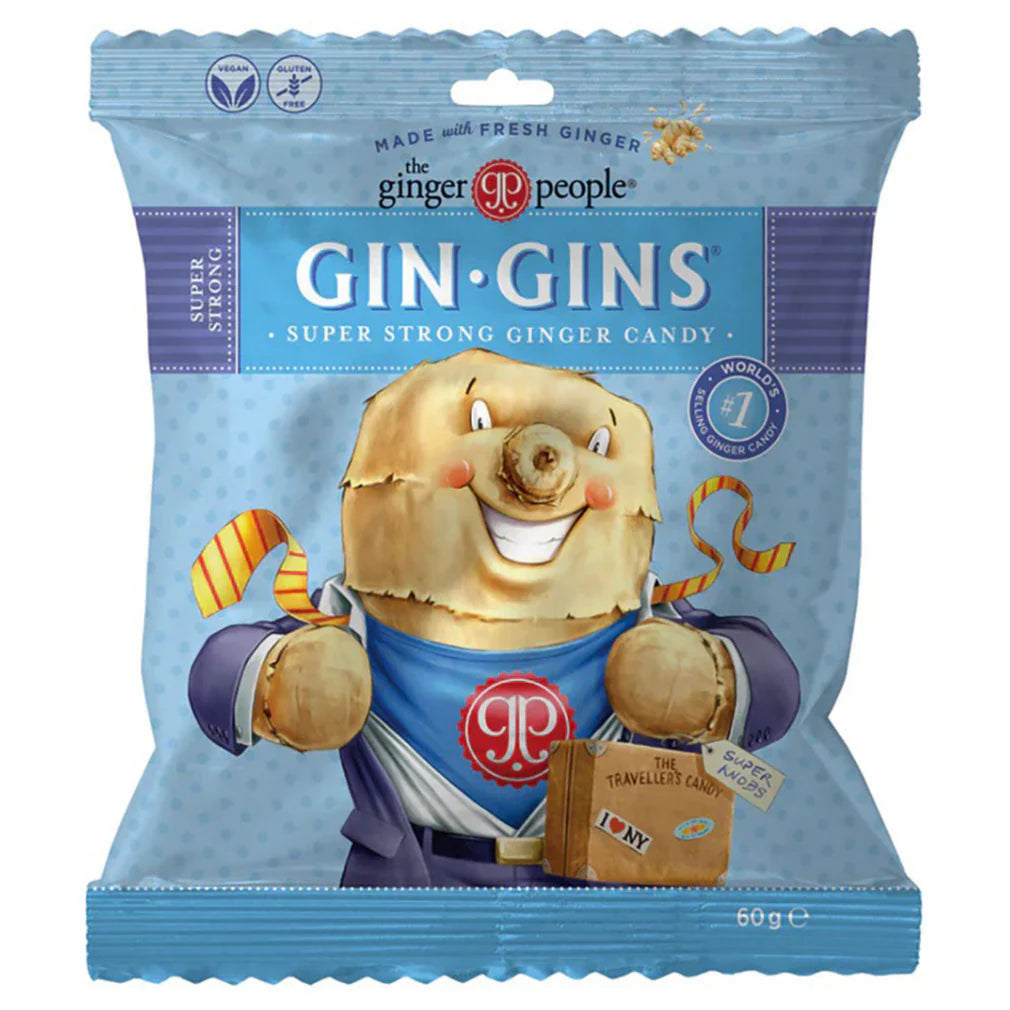 The Ginger People, Gin Gins Super Strong Ginger Candy, 60g