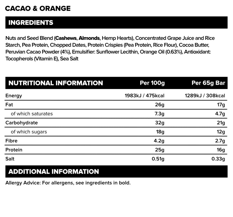 Plant Protein Bars: Cacao and Orange - Vivo Life