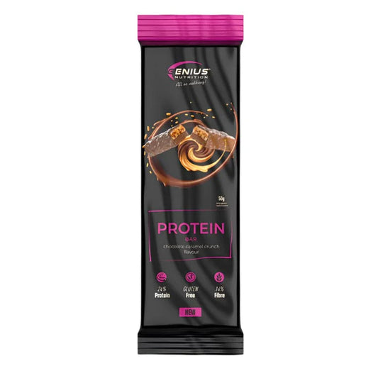 MULTILAYER PROTEIN BAR 50g, Genius Nutrition CHOCOLATE CARAMEL CRUNCH